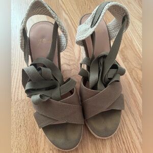 J. Crew Lace Up Espadrille Wedges
